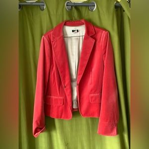 J Crew Coral Velvet Blazer, Size 14